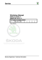 Skoda Fabia III - Workshop manual - Fuel system for diesel engines - Power Transmission